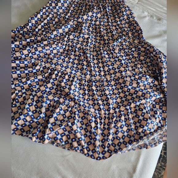 Zara floral maxi skirt cotton tiered geometric print bohemian - Picture 11 of 15